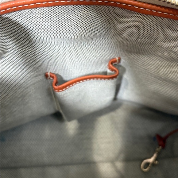 Dooney & Bourke Large Domed Satchel White Pebble Leather Y2K vintage retro - Picture 7 of 16